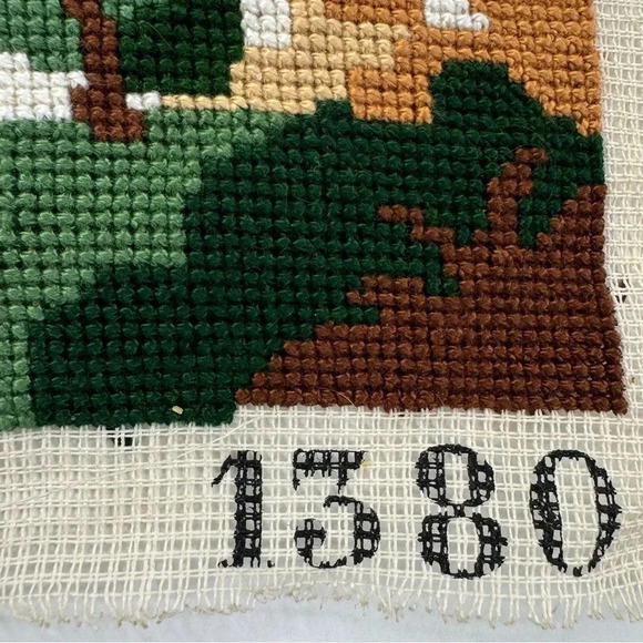 Vintage Cross Stitch Sampler Royal Paris 1350 Handmade Needlepoint 9.5”x13.5” - Picture 5 of 9